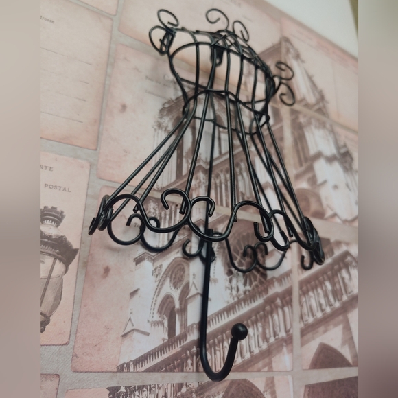 RARE Vintage 90s Fashion Dress Black Metal Hook Hanger Wall Decor Art - Picture 10 of 11